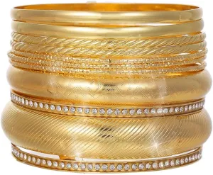 Gold Bracelet for Women - Multi-layer Stacked textured Boho Bracelet, Gold bracelet for Women, gold plated multi-layer stackable sleeve bracelet jewelry gift