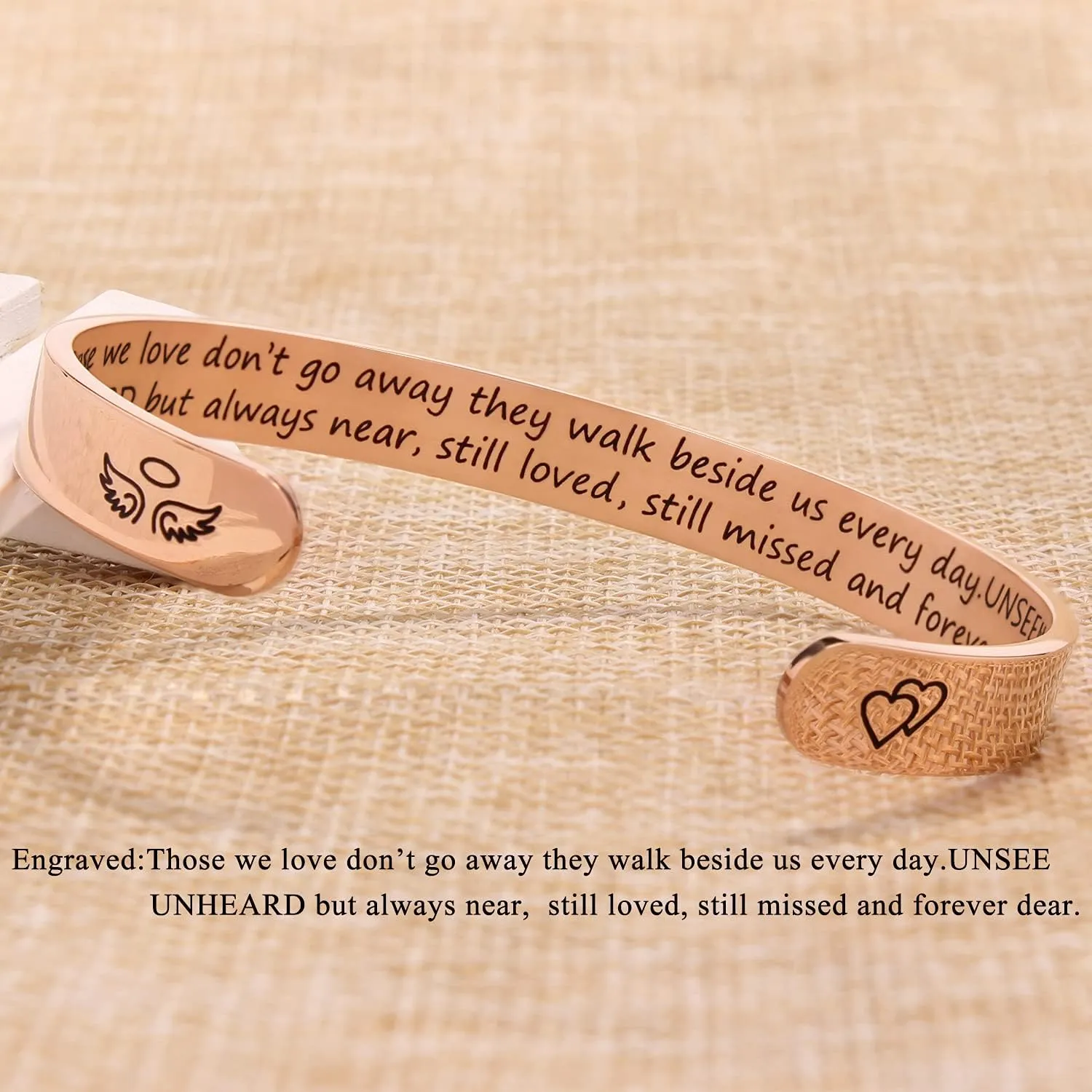 Gold Bracelets for Women Gifts Valentines Day Gifts for Her Uplifting Cuff Bangle Inspirational Mantra Engraved Rose Gold Jewelry