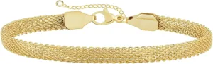 Gold Bracelets For Women Gold/Silver Plated Anklets for women - Non Tarnish, Waterproof Mesh & Bangle Bracelets For Women - Gold Filled & Gold Plated Bracelet Collection 5mm Mesh Link Chain