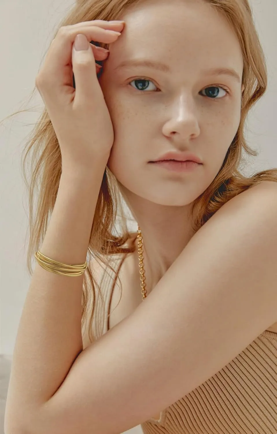 Gold Cuff Bracelet for Women Chunky Multi-layer Cross Wire Open Bracelet Hollow Wide Cuff Bracelets Adjustable Gold Open Cuff Bangle Bracelet
