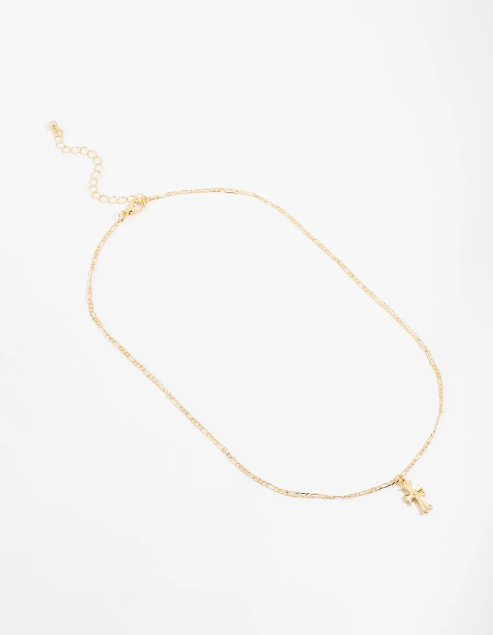 Gold Plated Gothic Mini Cross Necklace