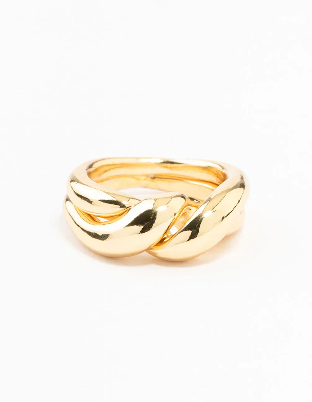 Gold Plated Twisted Metal Band Ring