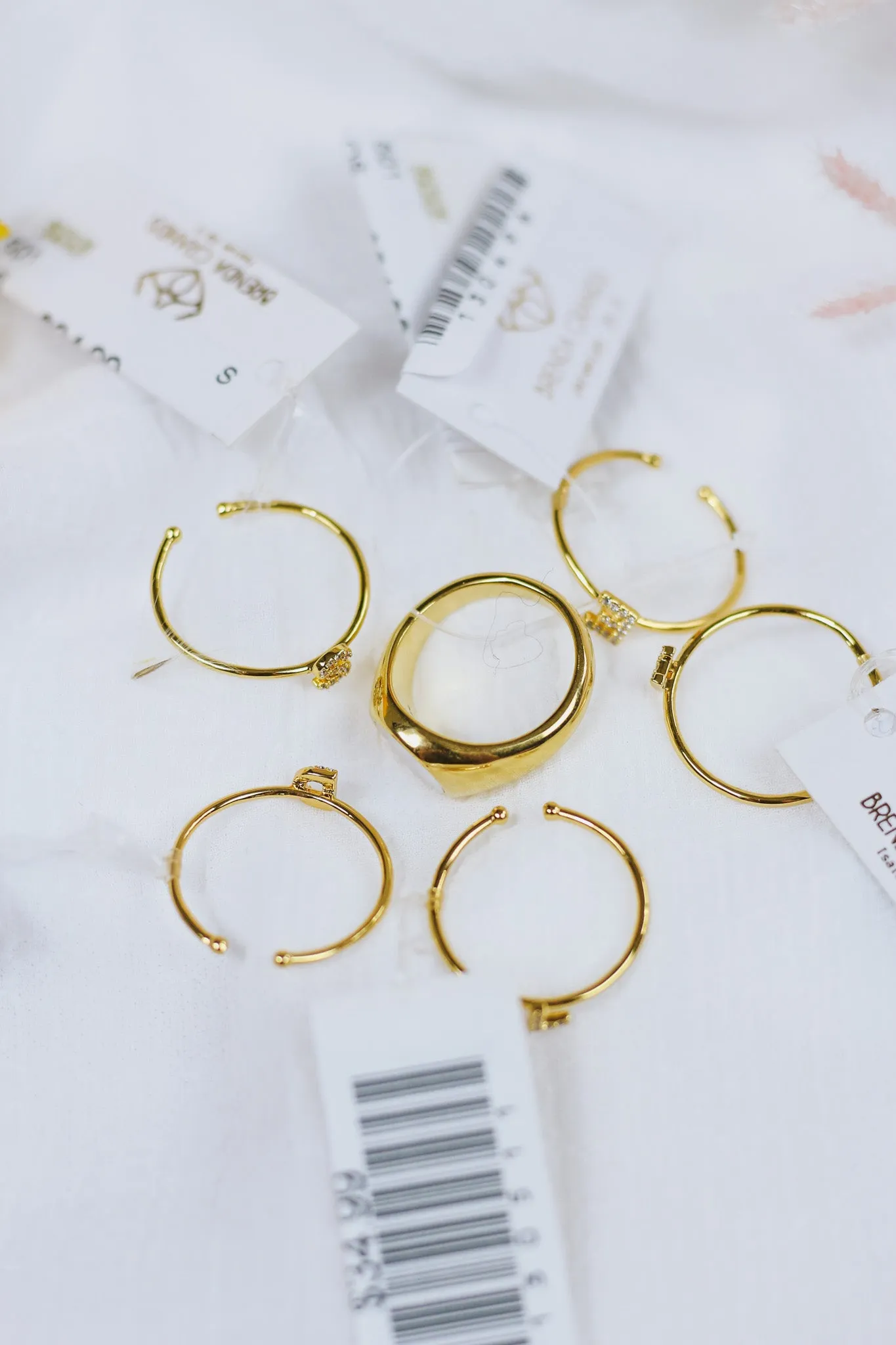 Gold T Initial Ring