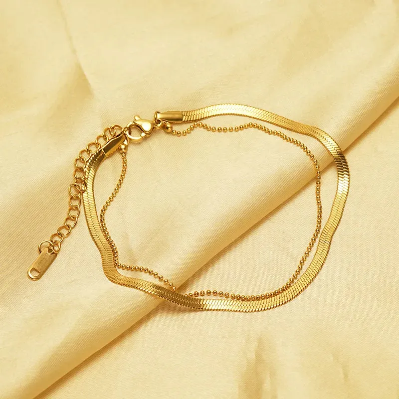 Golden Dreams Layered Anklet