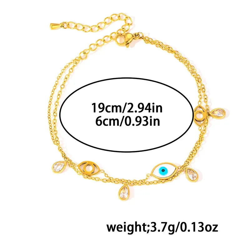 Golden Evil Eye Layered Bracelet