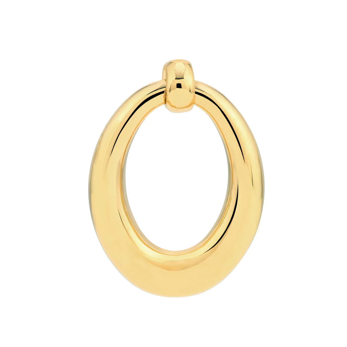Graduated Oval Hoop Stud Earrings