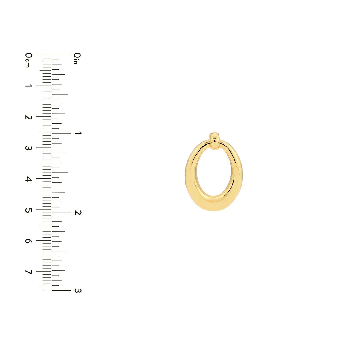 Graduated Oval Hoop Stud Earrings
