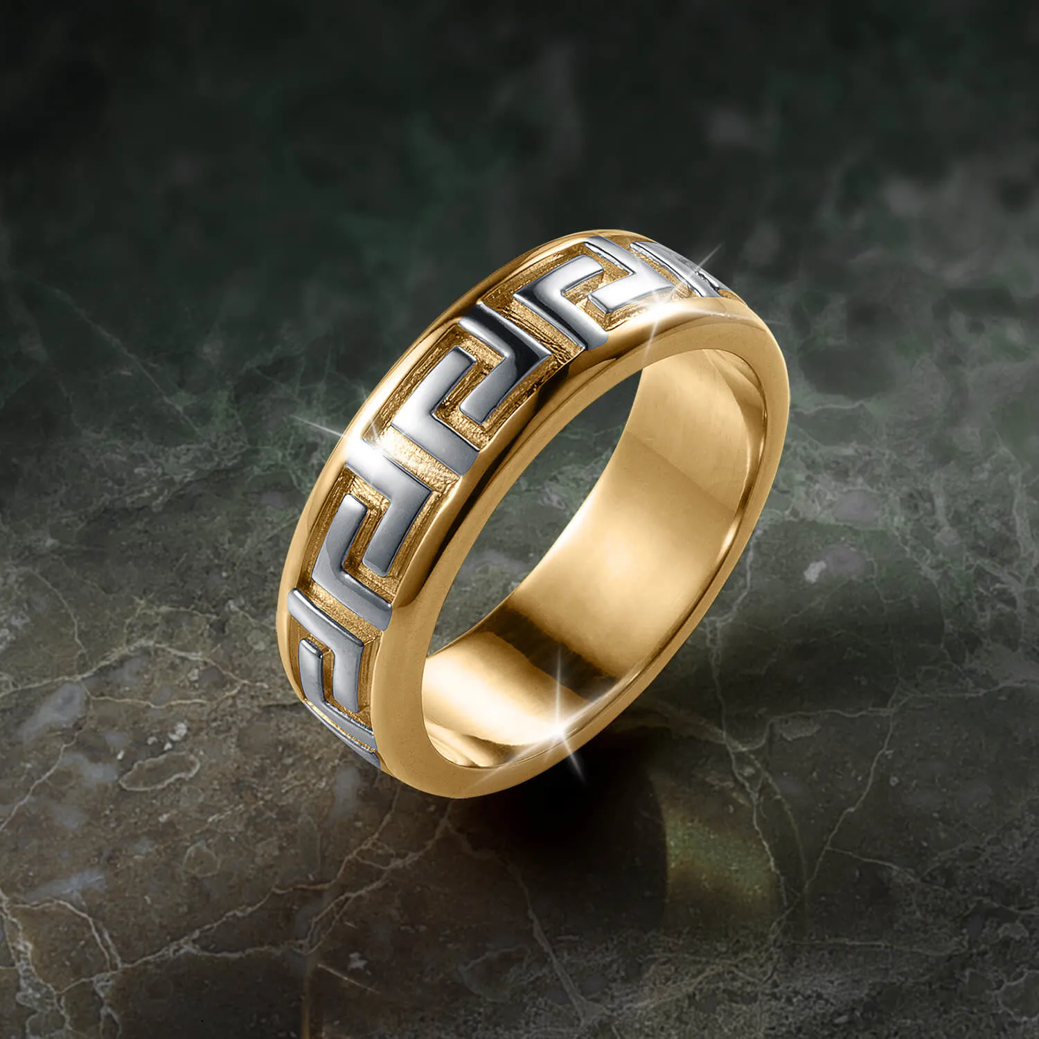 Greek Key Band Ring