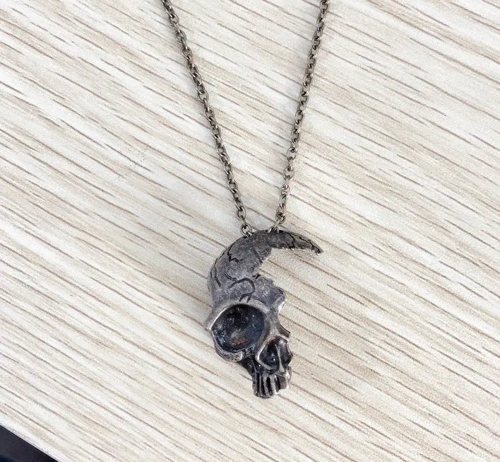 Half Face Skull - Gothic Pendant by The Nevermore