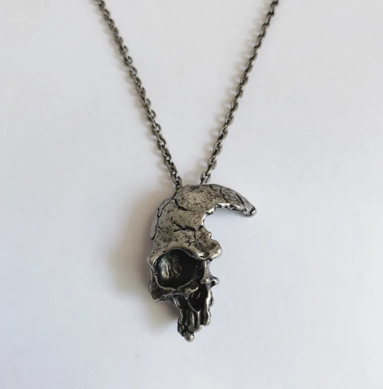Half Face Skull - Gothic Pendant by The Nevermore