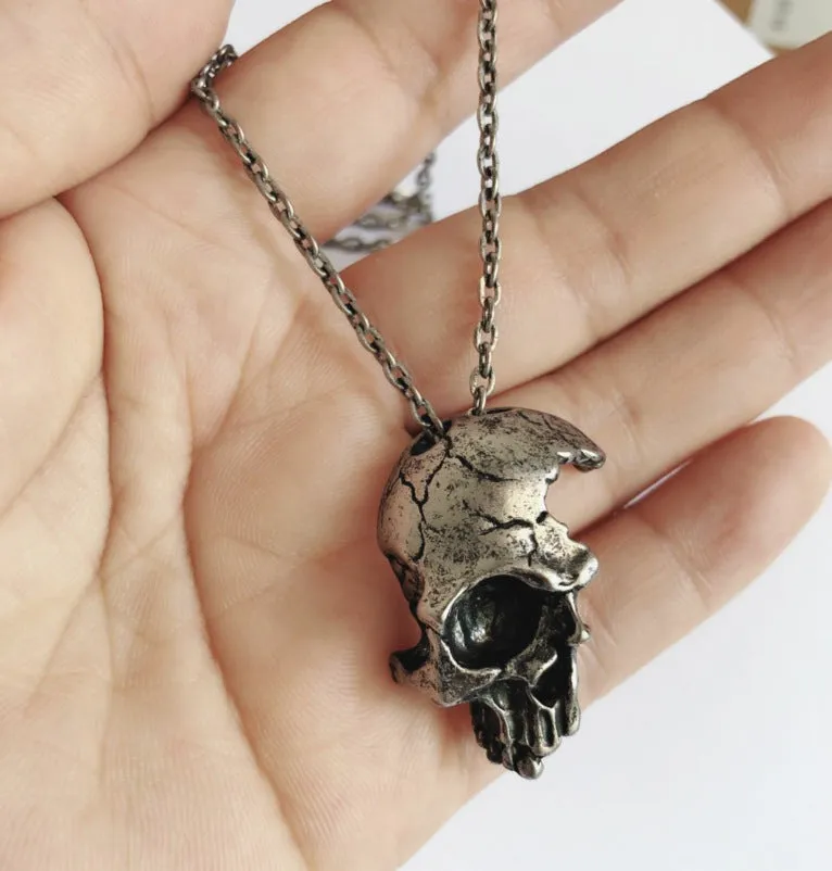 Half Face Skull - Gothic Pendant by The Nevermore