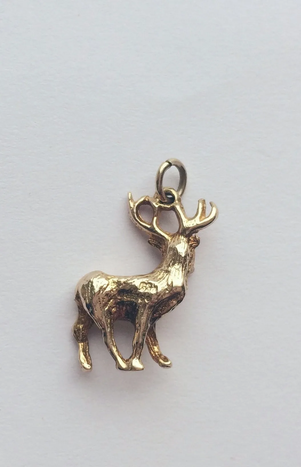 Hallmarked Gold Charm 9 ct Gold Stag Charm / Pendant c.1940