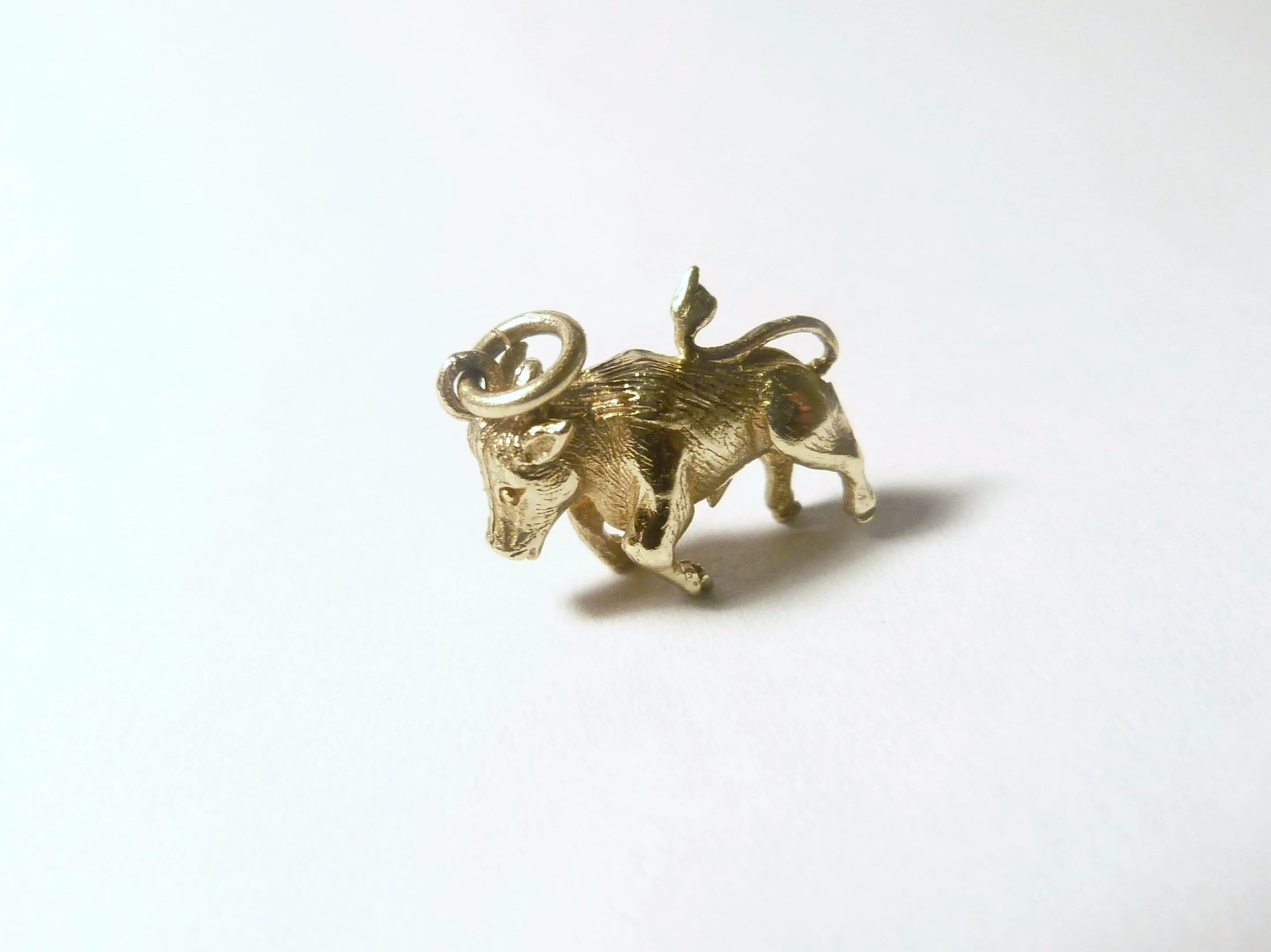 Hallmarked Gold Charms Charging Bull Charm Henry Griffith & Sons 1942