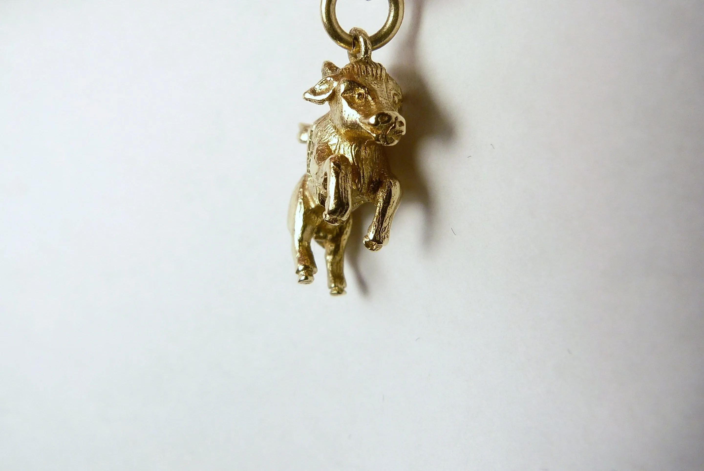 Hallmarked Gold Charms Charging Bull Charm Henry Griffith & Sons 1942