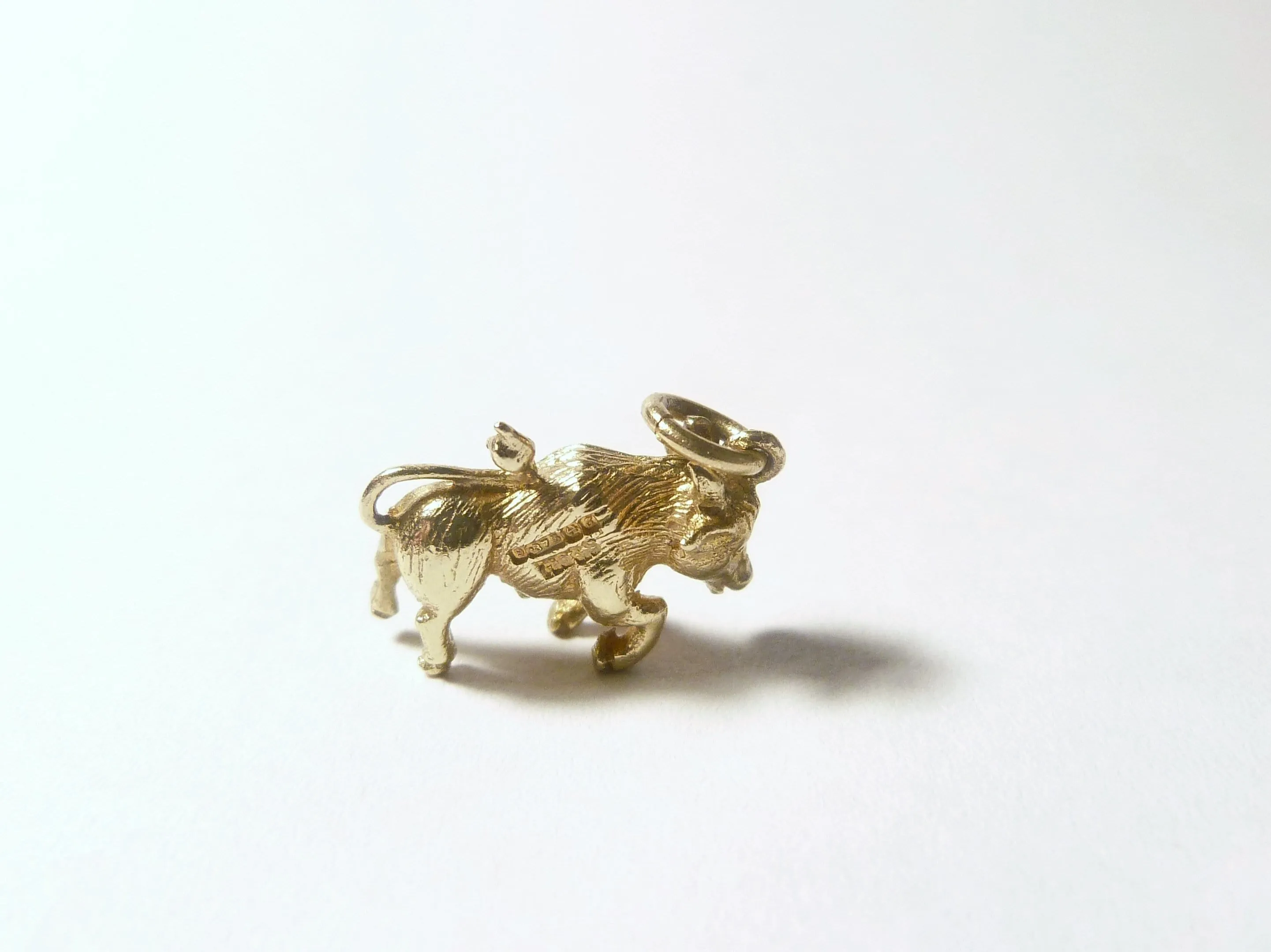 Hallmarked Gold Charms Charging Bull Charm Henry Griffith & Sons 1942