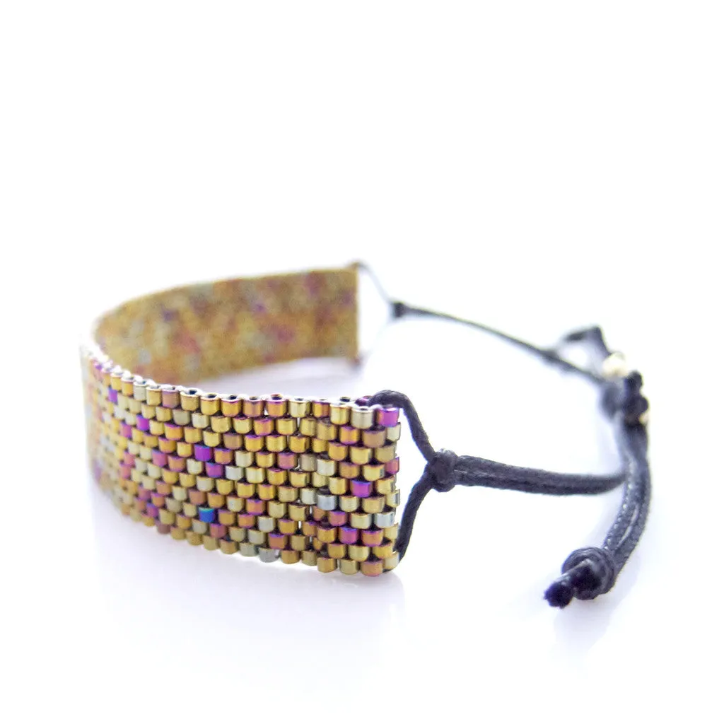 Happy Cord Gold Beaded Bracelet
