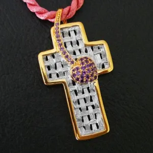 Heart Cross Sterling Silver Pendant