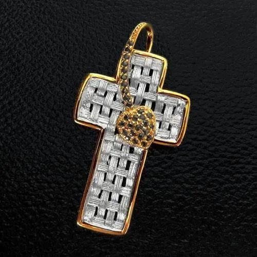 Heart Cross Sterling Silver Pendant