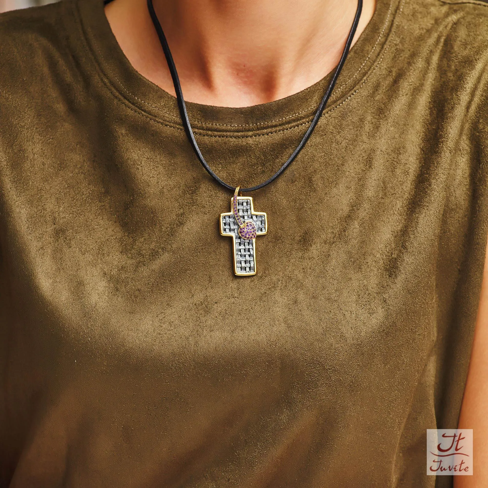 Heart Cross Sterling Silver Pendant