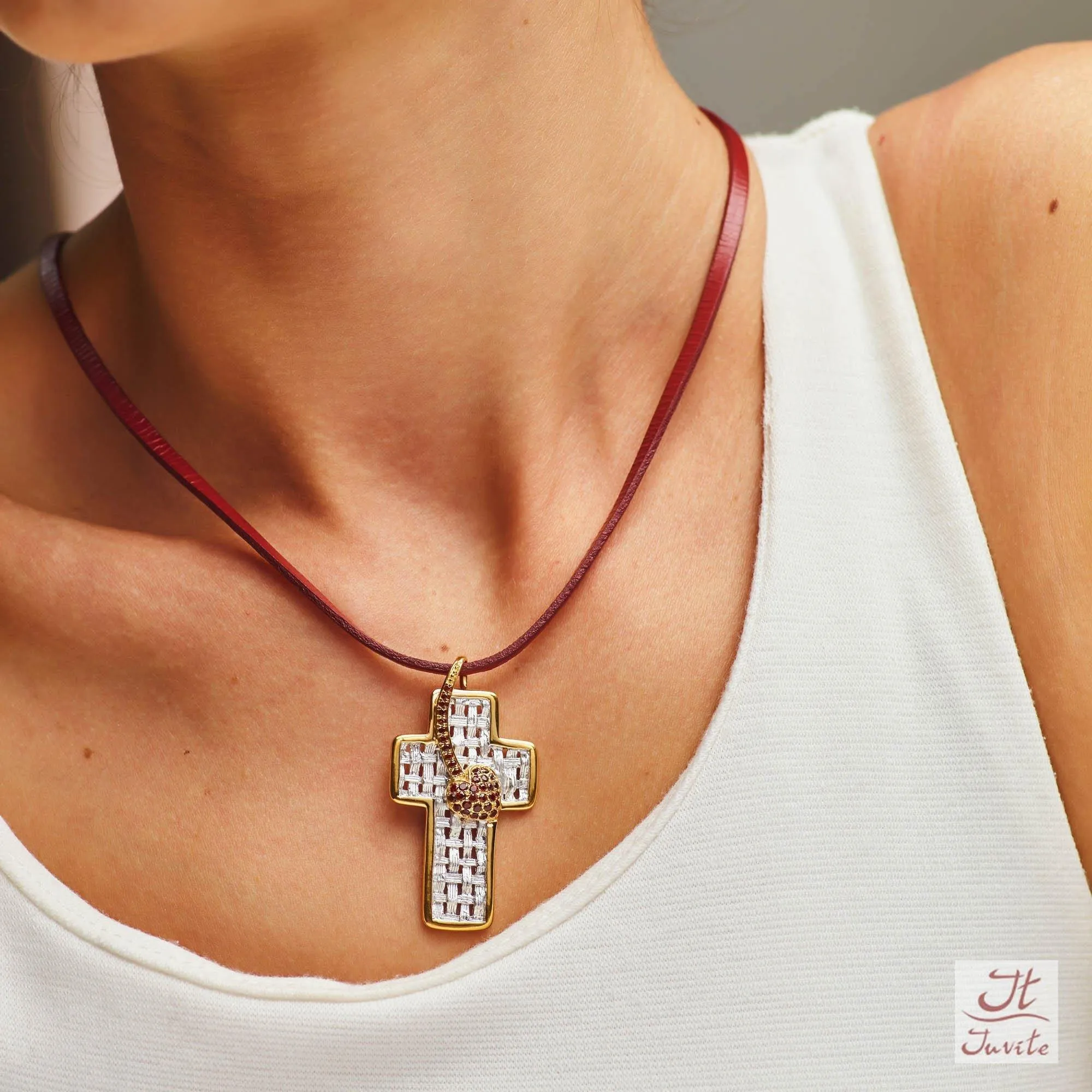 Heart Cross Sterling Silver Pendant