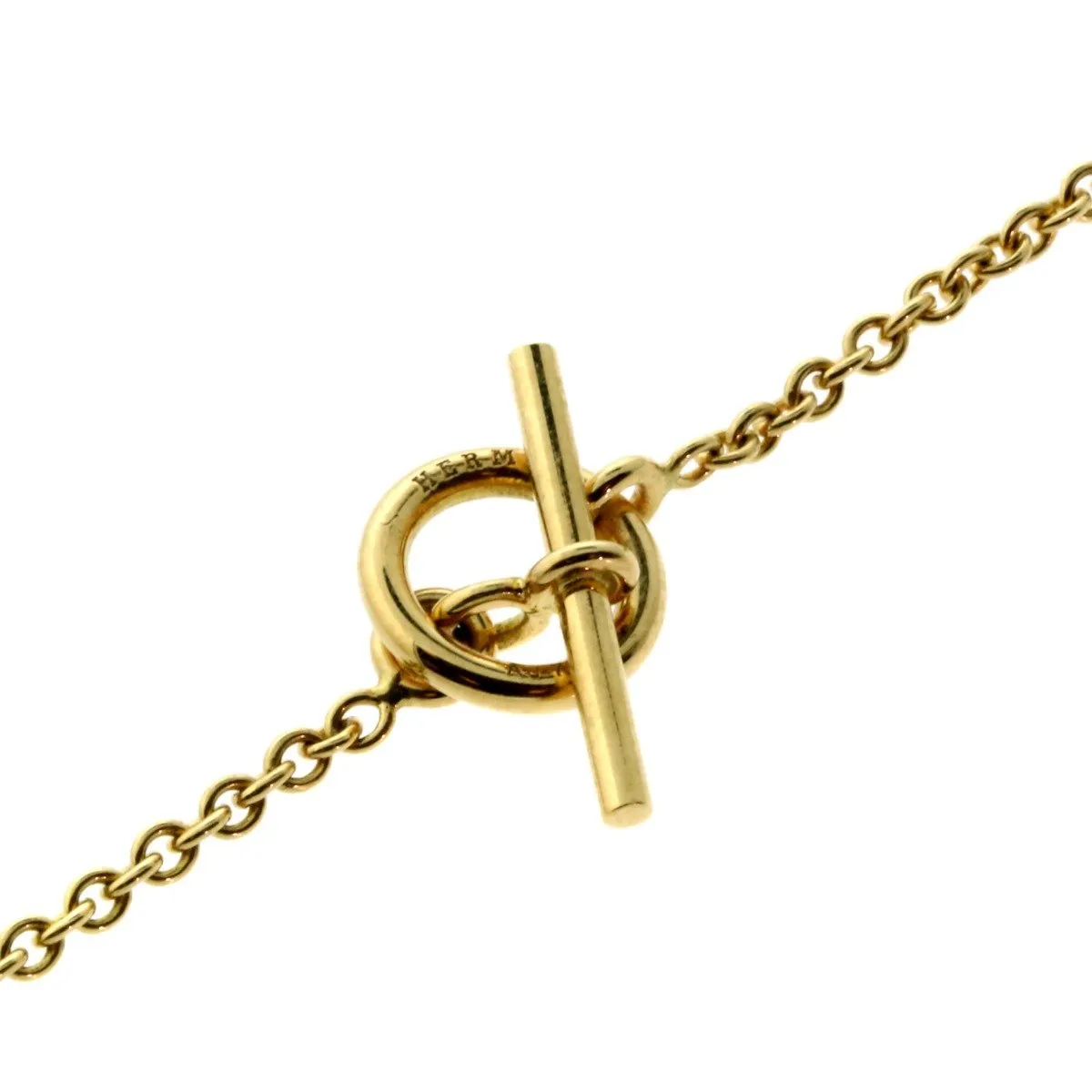 Hermes Diamond H Gold Necklace
