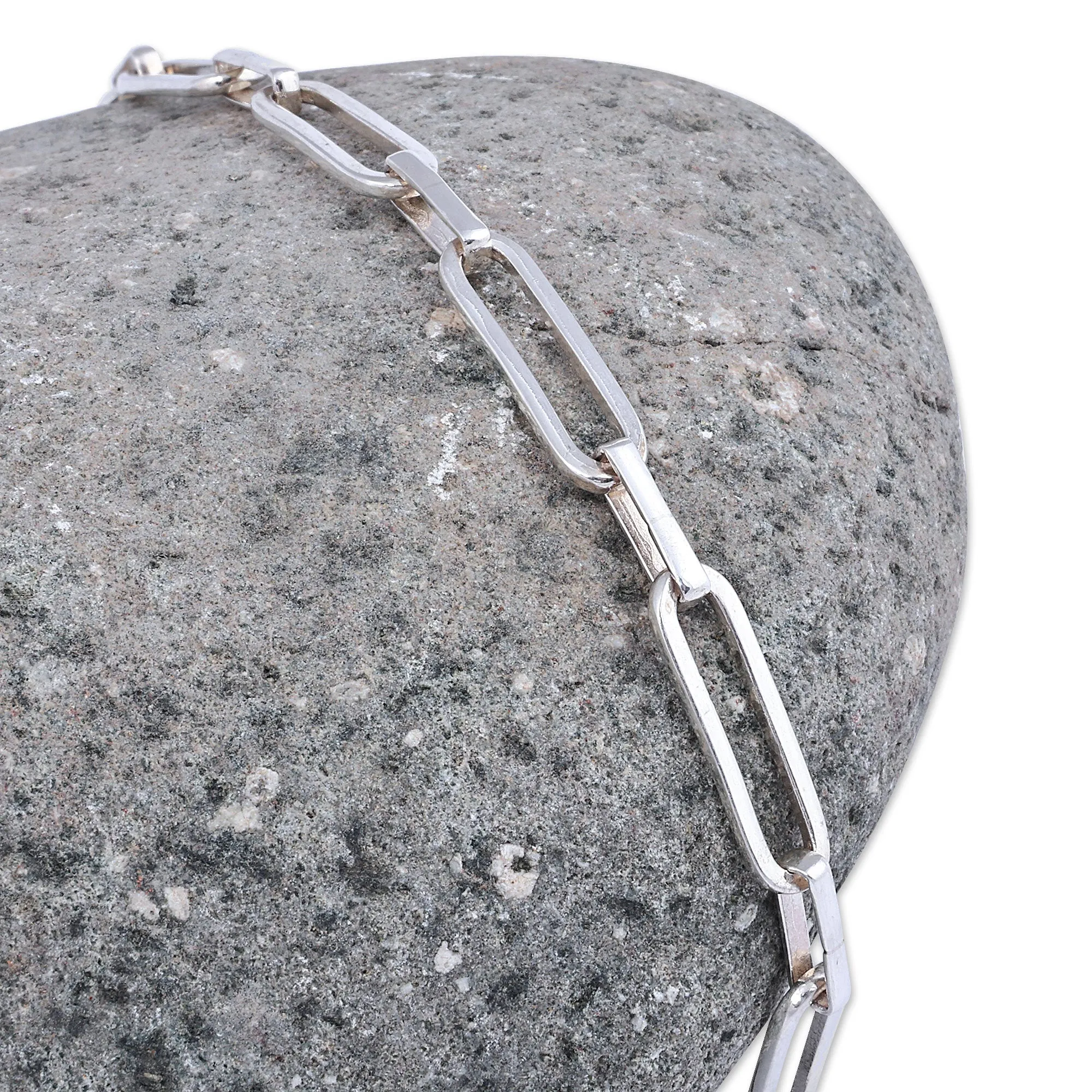 High-Polished Minimalist Sterling Silver Chain Bracelet - Minimalist Pride | NOVICA
