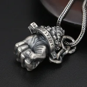 Iron Fist - Gothic Silver Pendant by The Nevermore