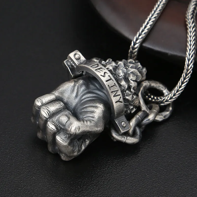 Iron Fist - Gothic Silver Pendant by The Nevermore