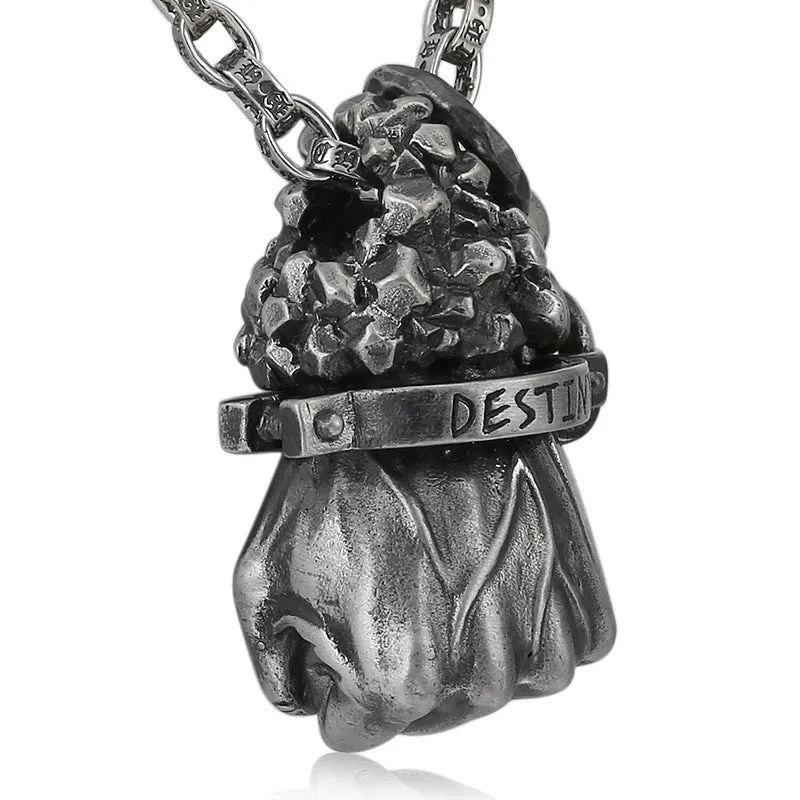 Iron Fist - Gothic Silver Pendant by The Nevermore