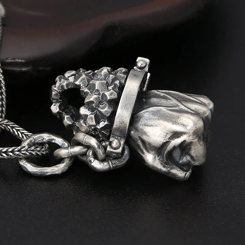 Iron Fist - Gothic Silver Pendant by The Nevermore