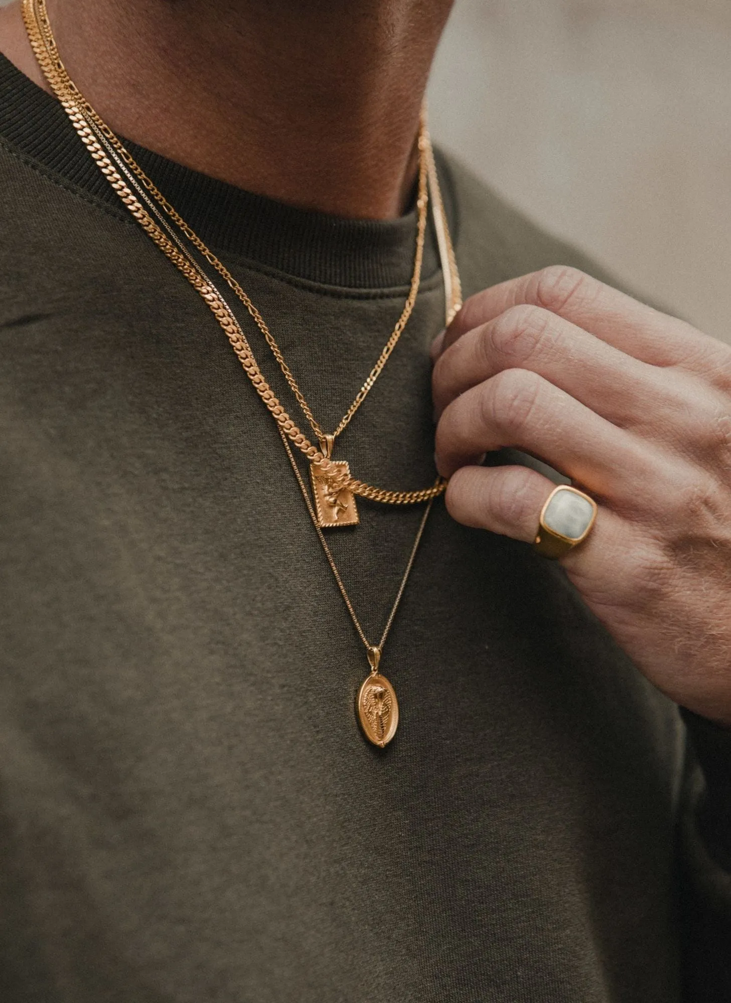 IX Curb Gold Plated Necklace
