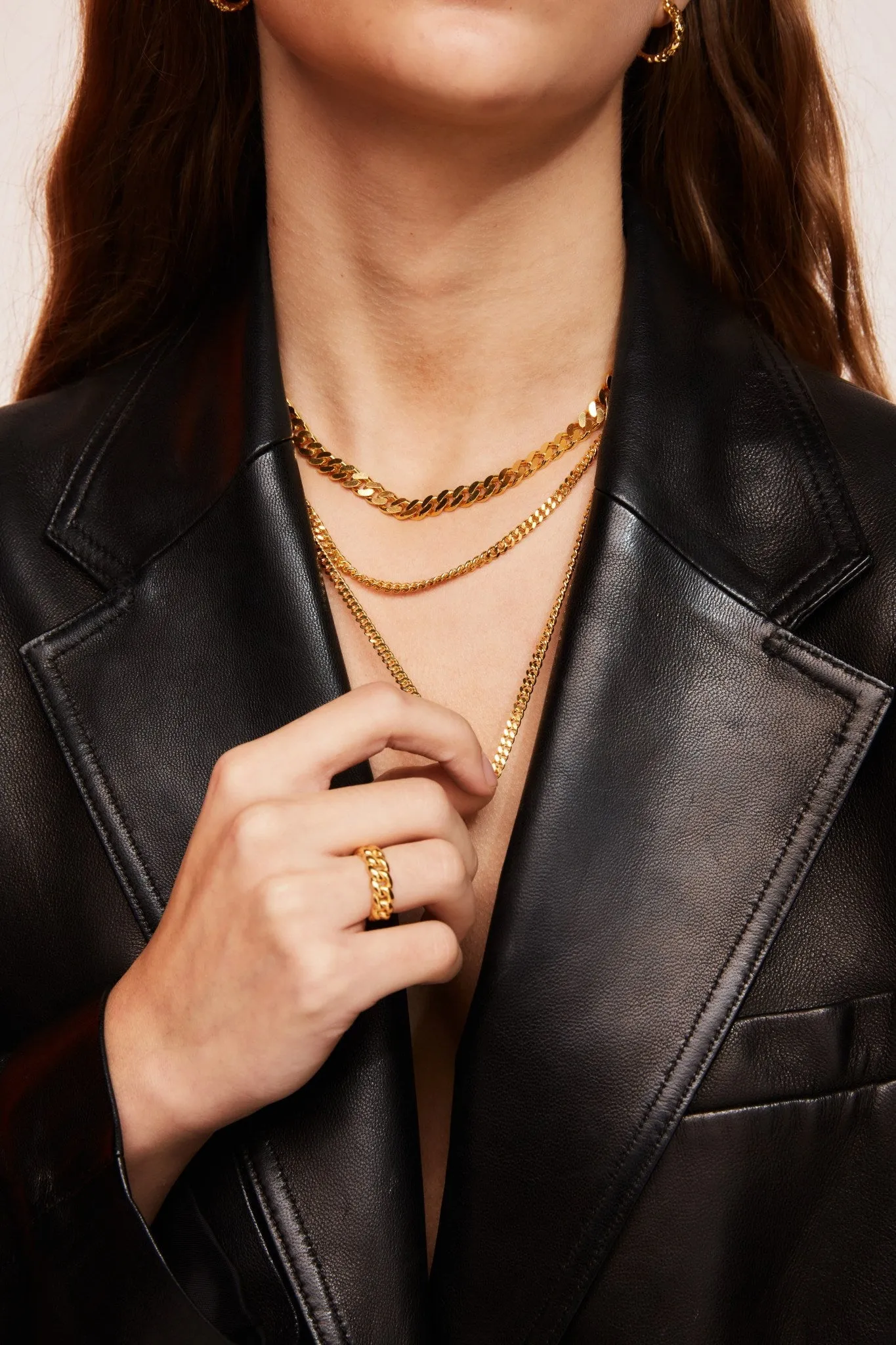 IX Curb Gold Plated Necklace