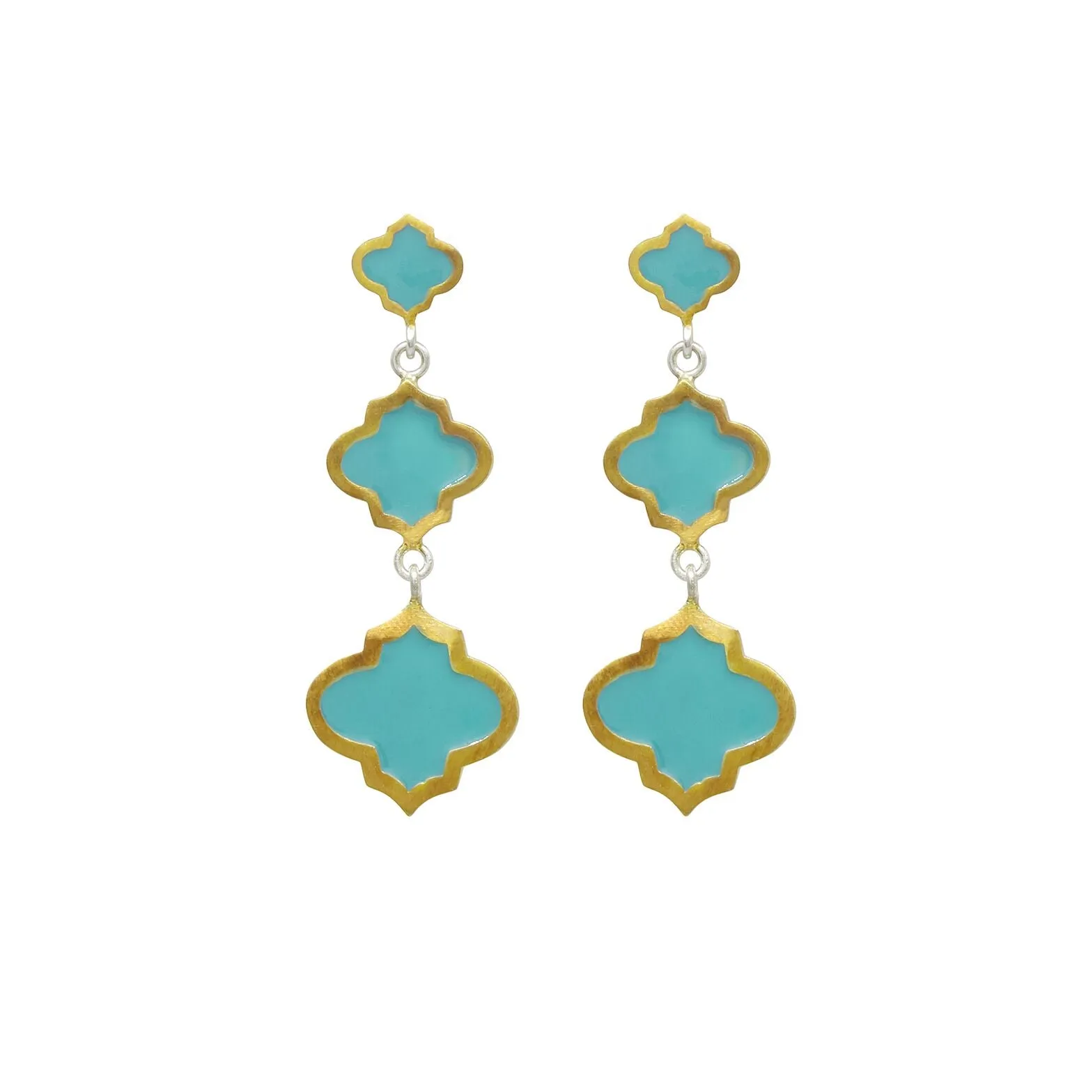 Jaali Earrings Silver Navy