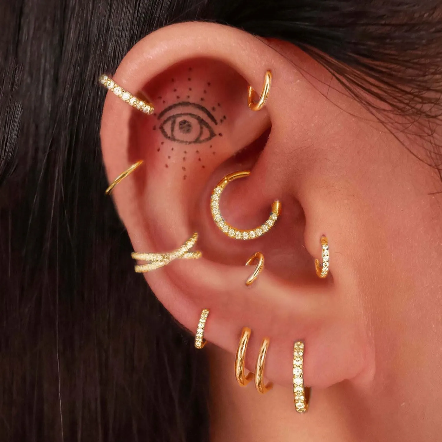 Jstyle 5Pcs 18G 16G Surgical Steel Nose Rings Hoop for Women Opal CZ Clicker Hinged Septum Nose Ring Lip Helix Cartilage Hoop Earring Daith Rook Conch Piercing Jewelry for Women 8mm 10mm