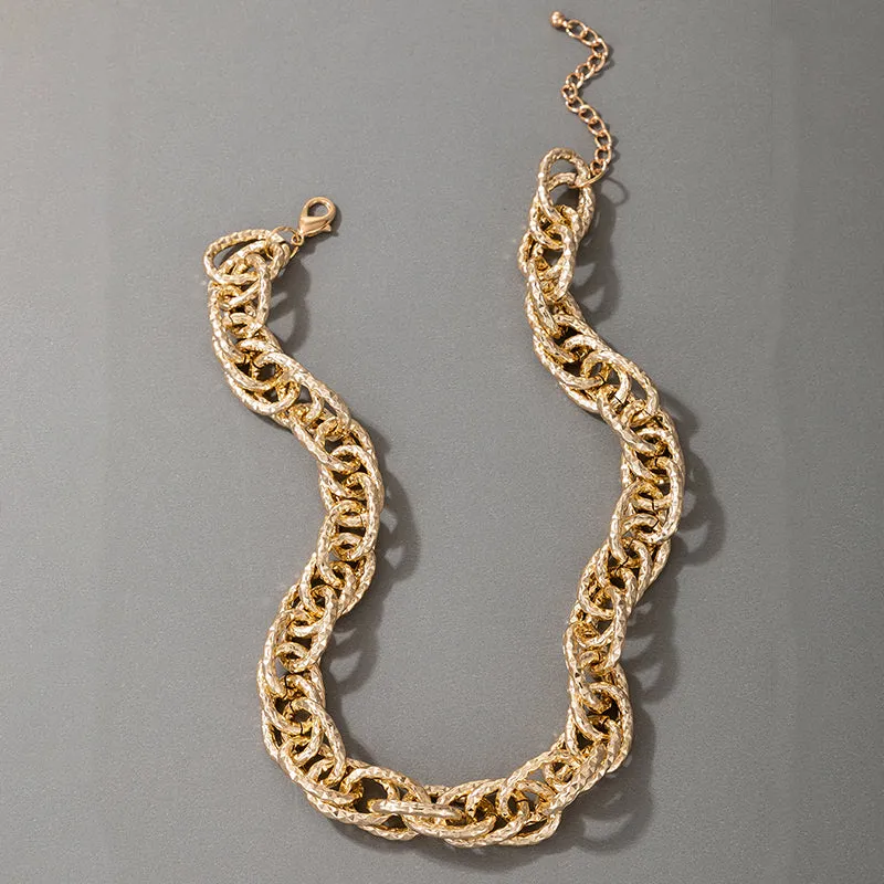 Ladies Luxury Thick Chain Chunky Circle Link Choker Necklace