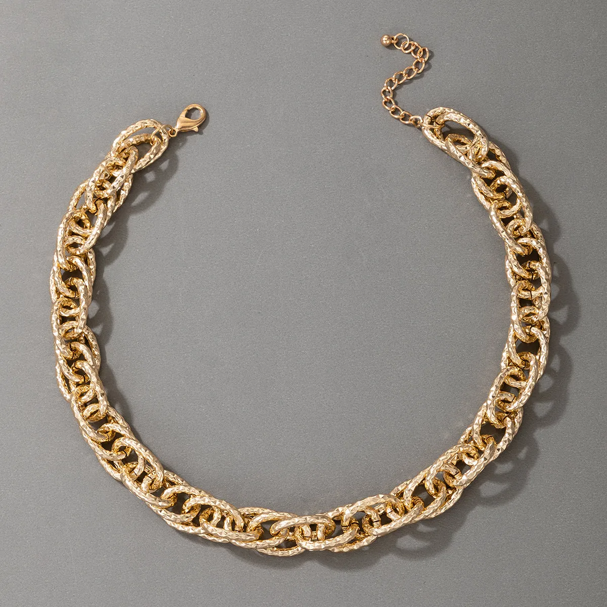 Ladies Luxury Thick Chain Chunky Circle Link Choker Necklace