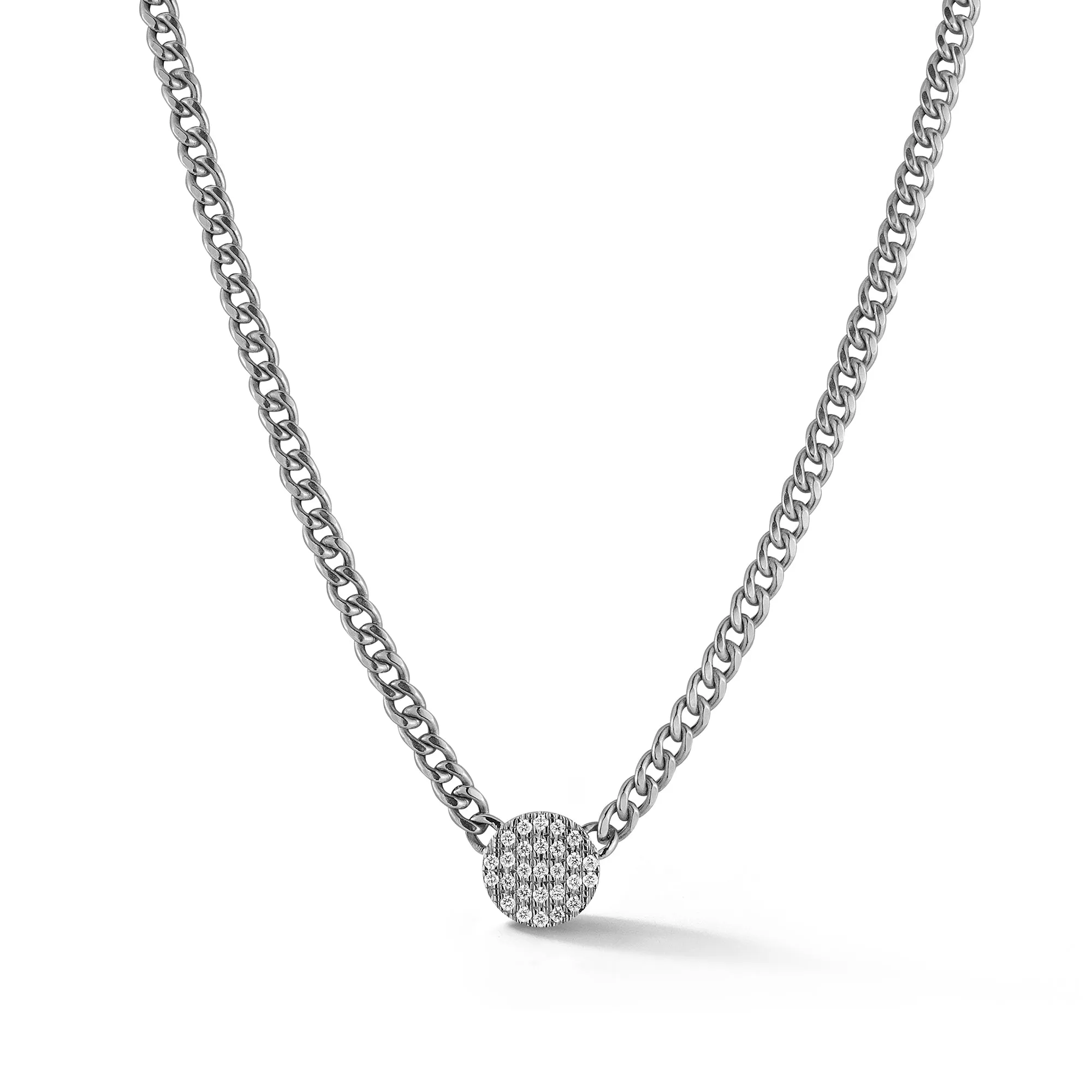 Lauren Joy Cuban Chain Disc Necklace