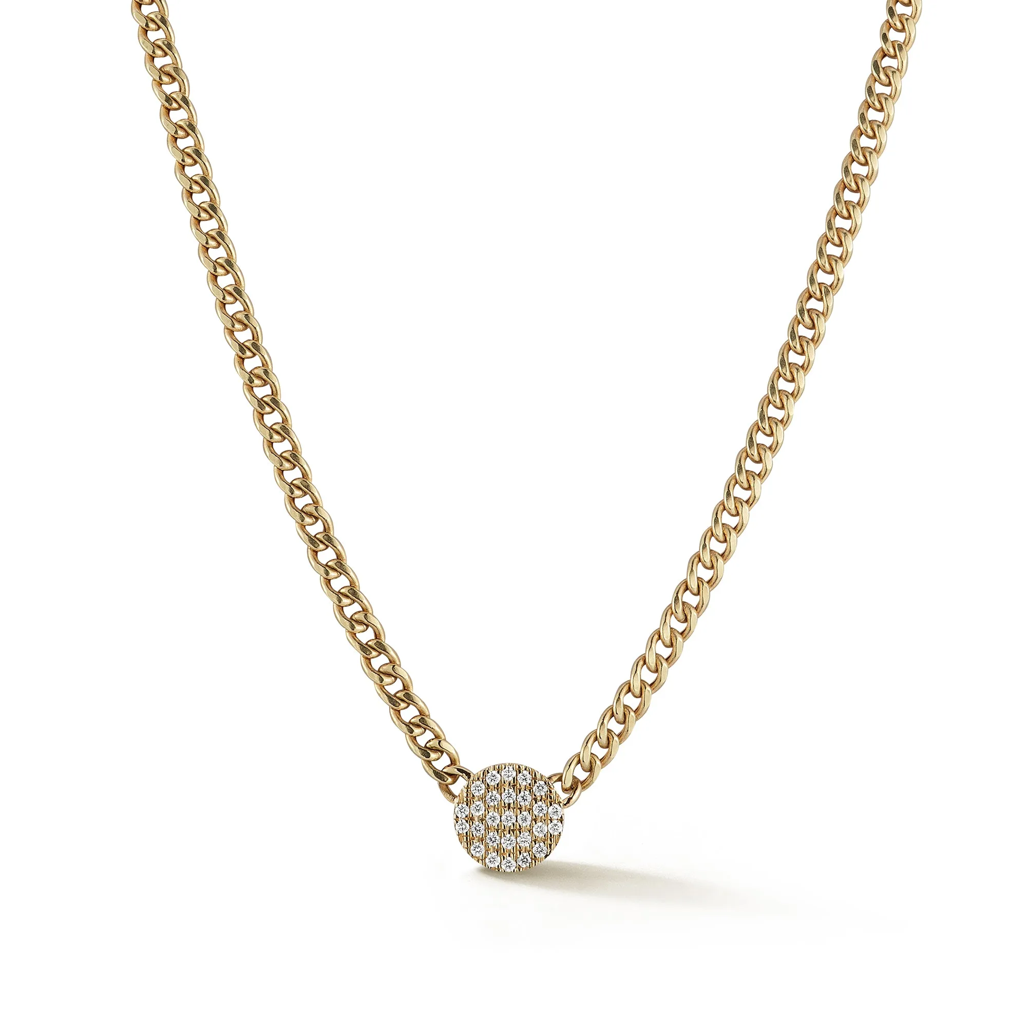 Lauren Joy Cuban Chain Disc Necklace