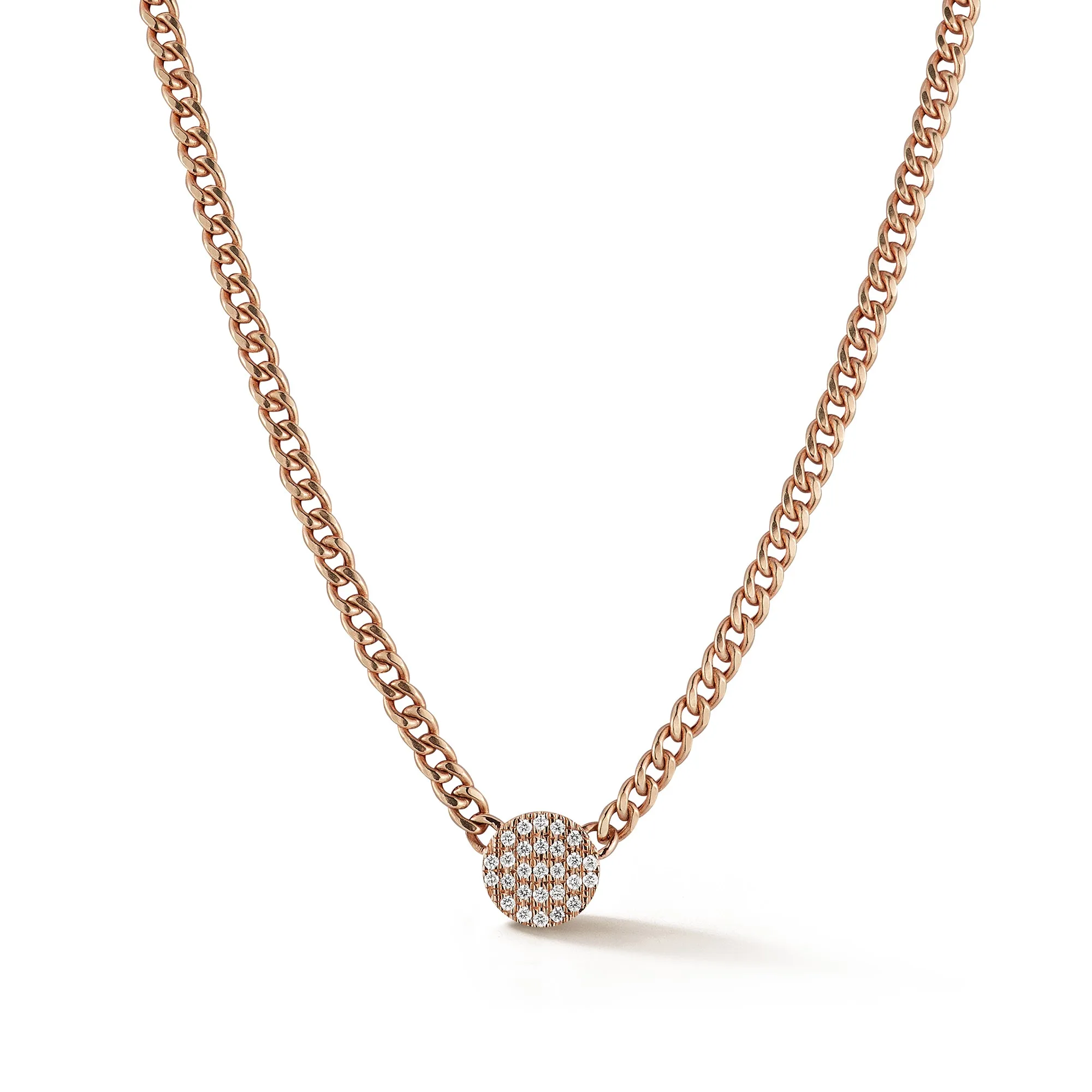 Lauren Joy Cuban Chain Disc Necklace