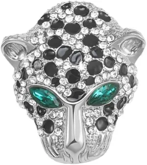 Leopard Head Brooch Pins for Women, Green Eyes Leopard Head Brooch Pin, Cute Leopard Brooch Lapel Pin, Bohemian Leopard Head Brooches Pins for Women Hat Bag Suit Dress Accessories