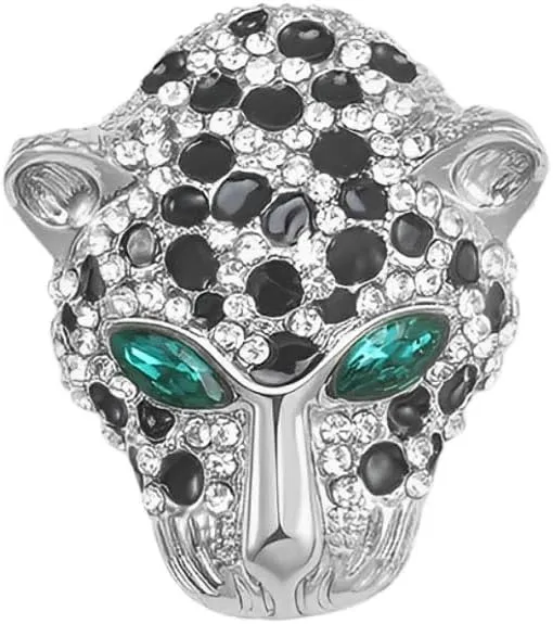 Leopard Head Brooch Pins for Women, Green Eyes Leopard Head Brooch Pin, Cute Leopard Brooch Lapel Pin, Bohemian Leopard Head Brooches Pins for Women Hat Bag Suit Dress Accessories