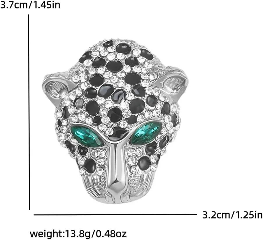 Leopard Head Brooch Pins for Women, Green Eyes Leopard Head Brooch Pin, Cute Leopard Brooch Lapel Pin, Bohemian Leopard Head Brooches Pins for Women Hat Bag Suit Dress Accessories