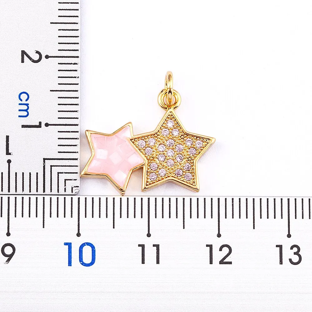 Light Luxury Star Shape Shining Crystal Shell Pendant Copper Zircon Necklace Women