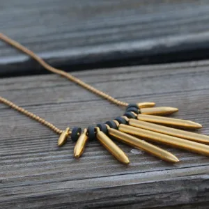 Long Gold Spike Necklace