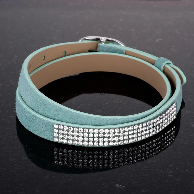 LOVCIA Jewelry Chic Turquoise Crystal-Embellished Wrap Bracelet