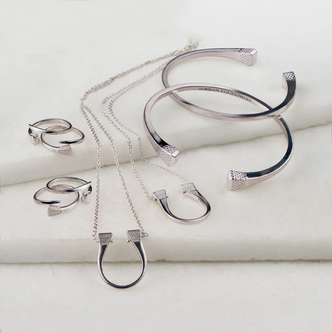 Lucky Nail - Stylized Horseshoe Nail Pendant and Sterling Silver Necklace