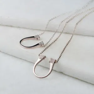 Lucky Nail - Stylized Horseshoe Nail Pendant and Sterling Silver Necklace