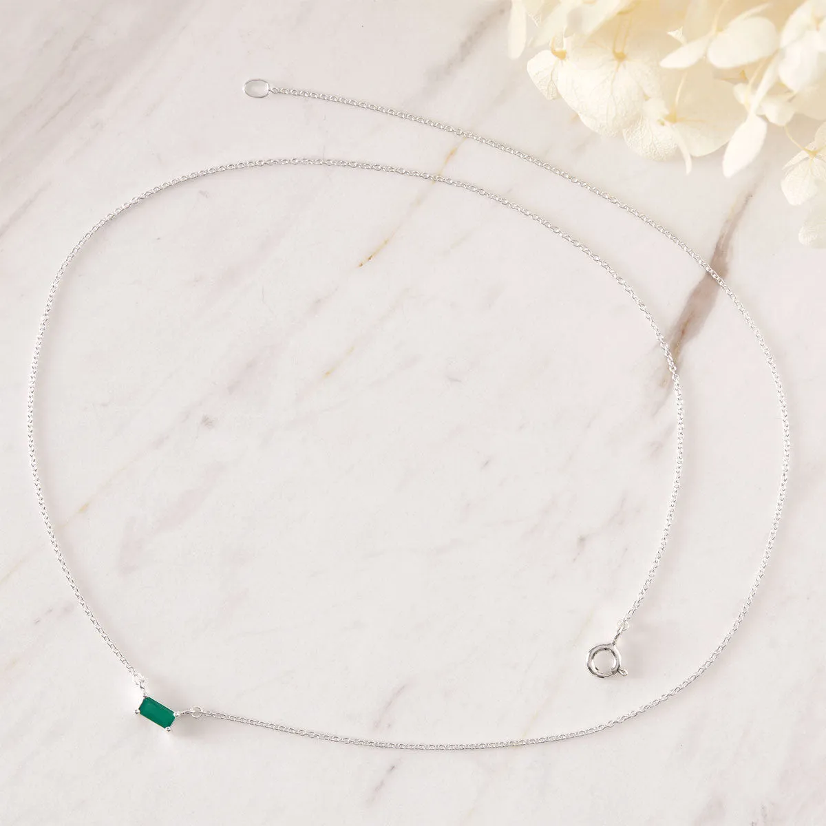 Lumen Baguette Green Onyx Necklace