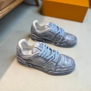 LV MEN'S LUXURY DESIGNER SPORTS BLUE SNEAKERS