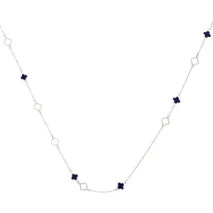 Mala Necklace Silver Navy